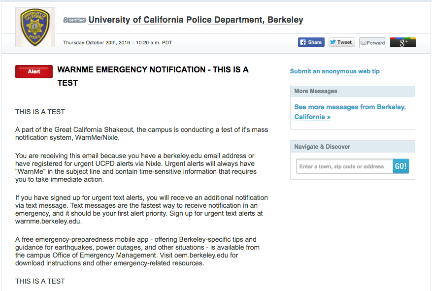 Office of Emergency Management Earthquakes