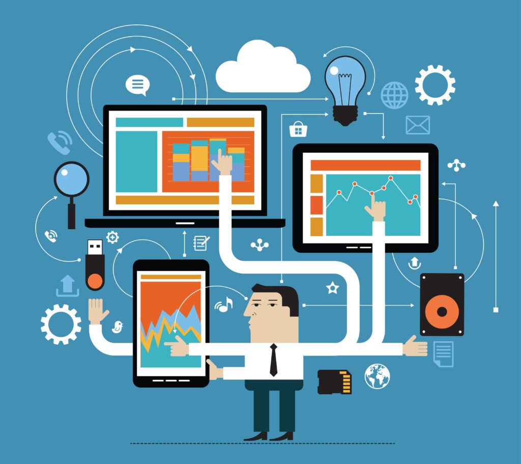 Businessman in network