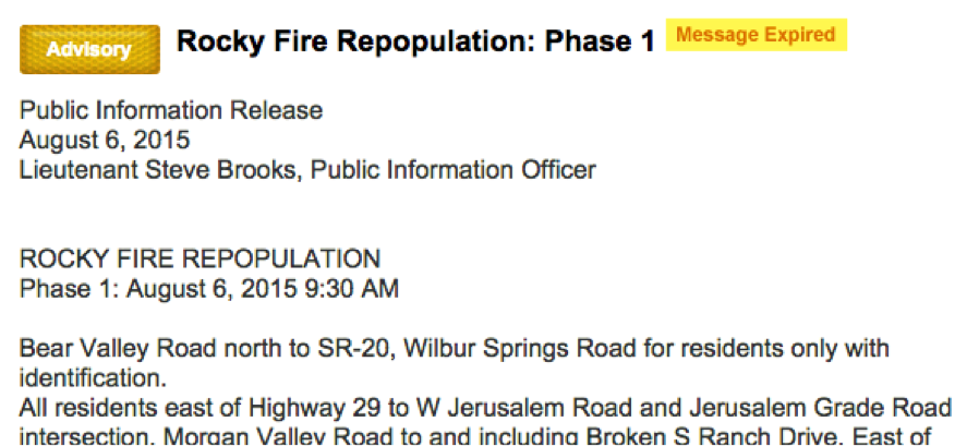 NIA rocky fire update #2