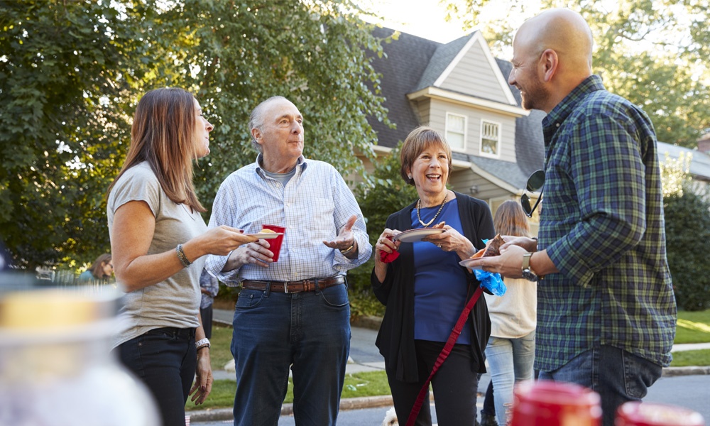 neighborhood residents discussing