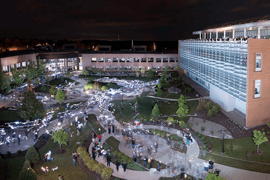 Aerial view of the Rhode Island Institute of Technology campus