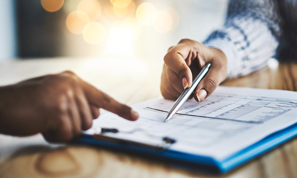 people reviewing form