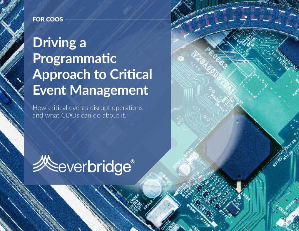 driving a programmatic approach to critical event management Chief operations officer executive brief
