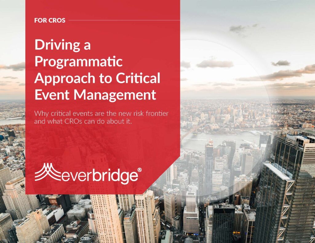 driving a programmatic approach to critical event management Chief risk officer executive brief