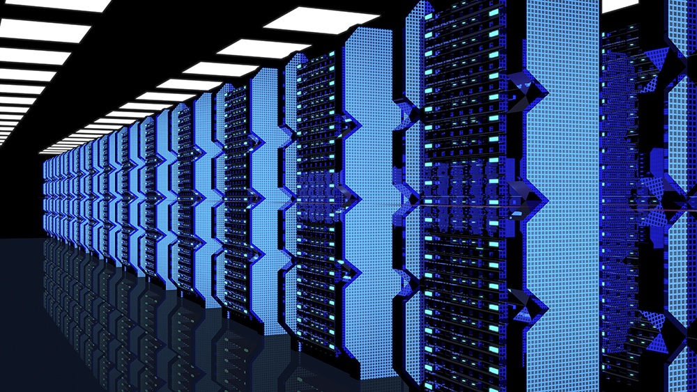 Server room interior in datacenter