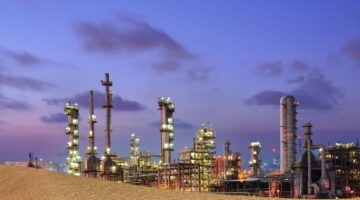 Petrochemical plant on desert.