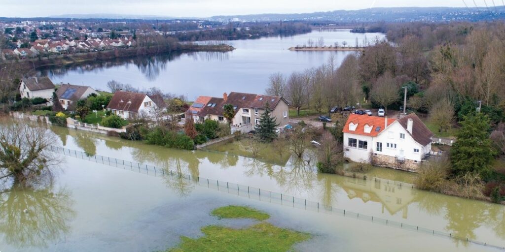 flooded homes