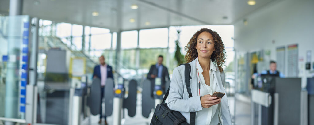 business woman at airport