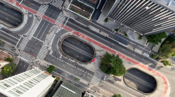 Aerial View Of Avenida Paulista In Sao Paulo City.