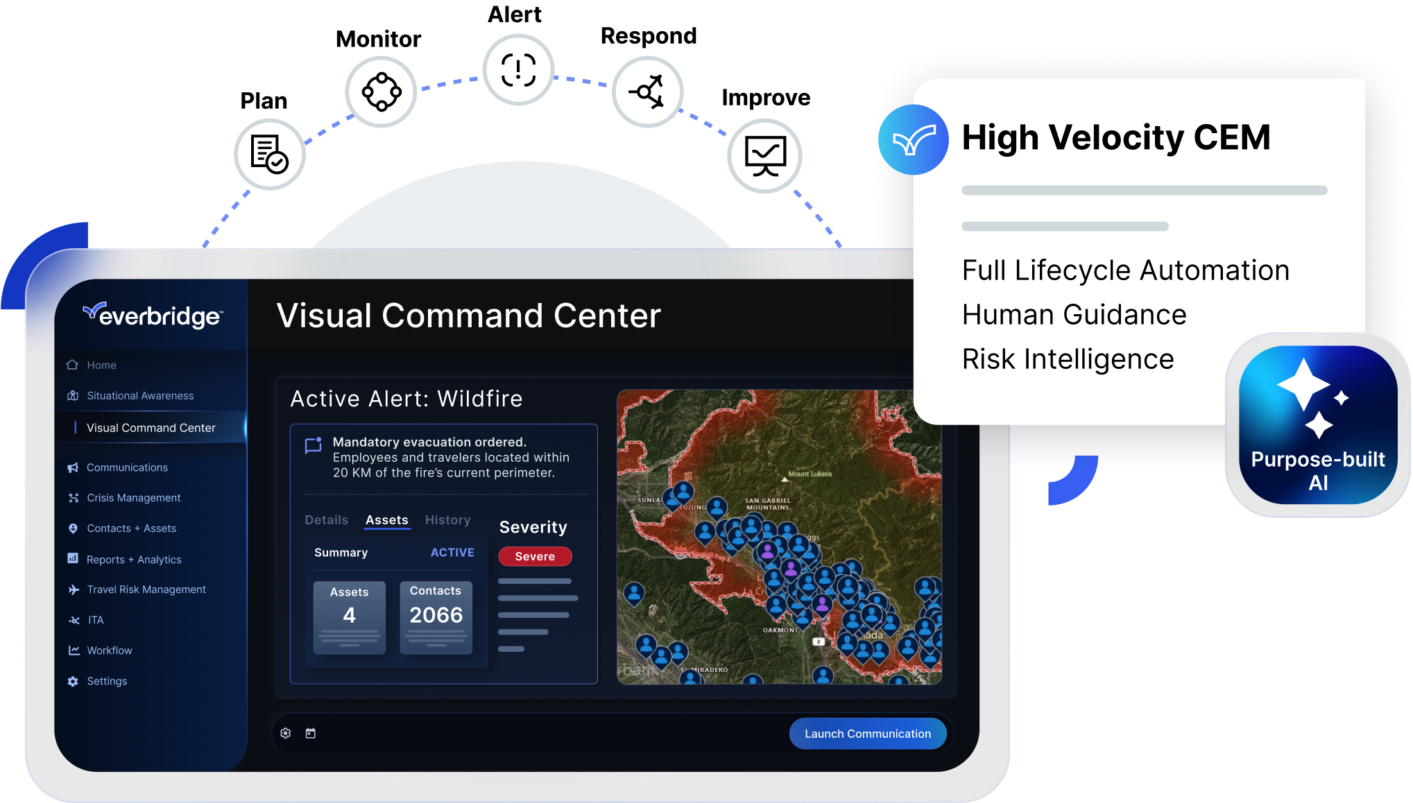 Everbridge High velocity CEM dashboard