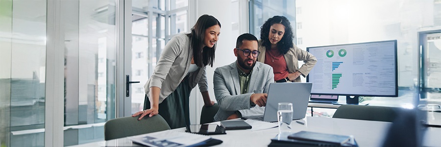 Three People In Discussion